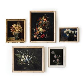 Vintage Art Prints, Vintage Botanical Wall Art, Botanical Prints For Framing, Dark Academia Aesthetic Room Decor, Farmhouse Wall Art, French Country Farmhouse Decor Set 5(11x14 IN UNFRAMED)
