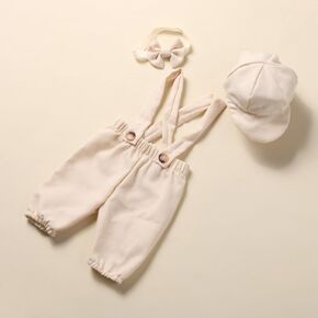 Zeroest Newborn Photography Props Newborn Boy Romper with Suspenders Bowtie and Stylish Hat Newborn Photo Outfit for Boy 3PCS