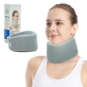 Neck Brace- Soft Foam Cervical Collar-Neck Brace for Sleeping- Neck Brace for Neck Pain and Support, Cervicorrect Neck Brace for Sleep Apnea, Neck Support Brace Soft Neck Collar (M, Gray)