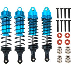 RCAWD RC Shock Absorber 4PCS for Arrma 1/10 Granite BIGROCK SENTON Typhon MEGA 4X4 BLX 4X4, Front Rear Assembled Aluminum Upgrade Parts,Hop-up Shock Absorber Damper,Blue (Replace AR330550 AR330551)