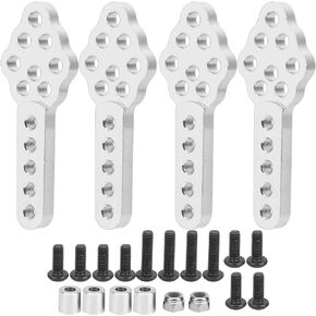 4Pcs RC Car Shock Absorber Mount Adjustable Aluminium Alloy Height Angle Stand Compatible with SCX10 1/10 RC Crawler(Silver) Model Car Accessories