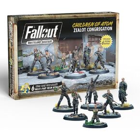 Modiphius Entertainment: Fallout: Wasteland Warfare - Children of Atom: Zealot Congregation - 6 Figures, 32mm Unpainted Resin RPG Miniatures