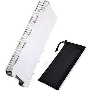 Folding Stove Windscreen Outdoor Camping Stove Windshield with Carrying Bag