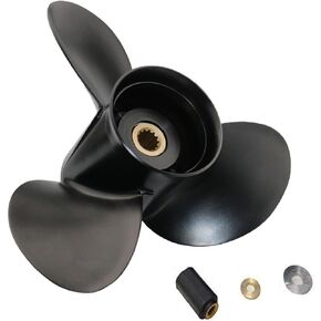 Propeller 765181 for OMC Johnson Evinrude V4 Outboard 40-140 HP Boat Motor Engine Parts 3 Blade Aluminum Prop 13.75X13 Pitch RH 13 Spline Tooth with Hub Kit 0765181