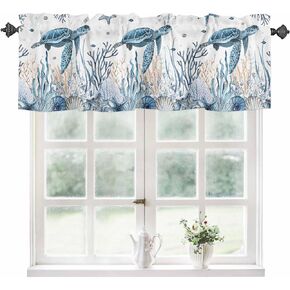 Kitchen Curtain Valance for Windows Spring Floral Hydrangeas 1 Panel, 54 x 18 Inch Rod Pocket Valance Window Treatments Short Curtains for Bathroom Bedroom