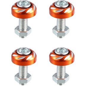 X AUTOHAUX 4 Pcs Aluminum Alloy License Plate Bolt Screw Nuts for Car Motorcycle Orange