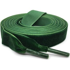 Flat Wide Velvet Shoelaces: 2 Pairs 1.6CM Single Side Velvet Laces for Women