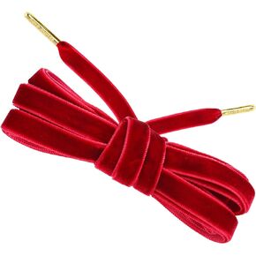 1 Pair Velvet Shoe Laces with Gold Tips