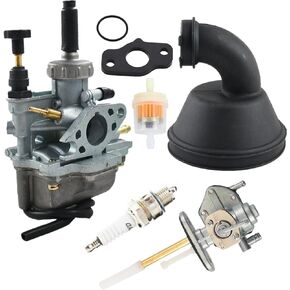 LT80 Carburetor Fuel Valve Petcock Intake Manifold With Spark Plug Insulator Block o-ring For 1987-2006 Suzuki LT80 Quadsport ATV 13200-40B10 13881-40B00 For 2003-2006 KSF80 KFX80 15003-S005