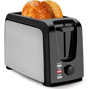 Toaster 2 Slice Stainless Steel Toaster Two Slice Toaster with Removable Crumb Tray Toaster Wide Slot Toasters 2 Slice Best Rated Prime with 7 Bread Shade Settings and Bagel, Defrost, Cancel Function
