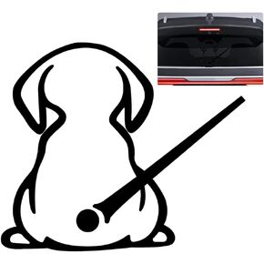 2PCS Car Dog Rear Wipers Windshield Window Decals, Funny Cartoon Puppy Dog Moving Tail Stickers, Auto Docoration Waterproof Cute Animal Dog Waving Tail Wiper Sticker for SUV Truck Van (White)