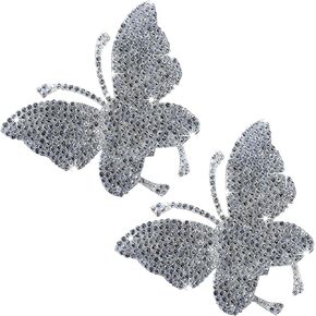 HungMieh 2 PCS Car Decals for Women, Bling Rhinestone Butterfly Stickers with Self-Adhesive Backing for Car Interior&Exterior Window Motorcycle Helmet Laptop Tumbler Luggage Guitar Yeti Cups