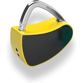Fingerprint Padlock, Smart Padlock with Keyless Biometric, Colorful, Fashionable Lock, Compact Lock, USB Rechargeable,1Pack. (Vivid Canary)