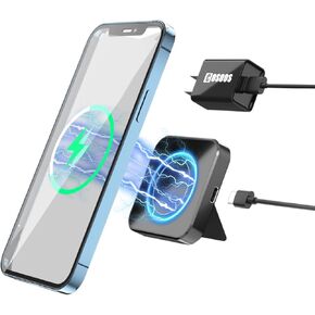 COSOOS متوافق مع شاحن Mag-Safe، شاحن لاسلكي مغناطيسي لهاتف iPhone 15 Pro Max، 14 Pro، 14 Plus، 14/13 Pro Max، 13 Pro، 12، Airpods 3، لوحة شحن لاسلكية سريعة مع محول وكابل شحن بطول 5 أقدام in Kuwait