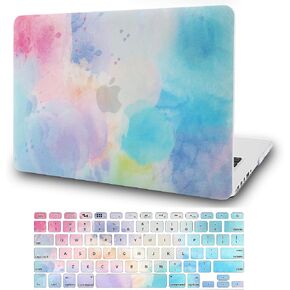 Laptop Case for MacBook Air 13" w/ Keyboard Cover Plastic Hard Shell Case A1466/A1369 2 in 1 Bundle (Rainbow Mist 2)