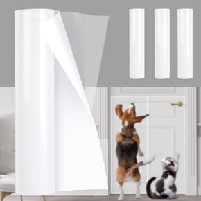 [Thicken Vinyl] Cat Scratch Furniture Protector, Clear Heavy Duty Flexible Couch Protector from Cat Claws, Cat Furniture Protector for Furniture, Window, Bed and Corner w/ 50 Twist Pins-(118"x15.7")