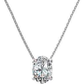 The Diamond Deal 1/4 Carat - 5 Carat | IGI Certified Lab Grown Diamond Floating Pendant Necklace For Women | 14K White, Yellow Or Rose Gold | Lab Created Solitaire Lab-Grown Diamond Pendant Necklace