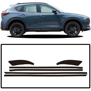 طقم تراكب التعتيم من الكروم لنوافذ النوافذ مصنوع مسبقًا من الفينيل متوافق مع Mazda CX-5 2017-2024، dewo1621