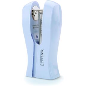 Rapesco 1379 Stand Up/Space-Saving Stapler, 20 Sheet Capacity, Powder Blue