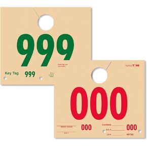 SmartSign 1000-Pack Vehicle Service Hang Tags, 6" x 7" Double-Sided Car Service Valet Tags with Sequential Numbering 000-999, Service Dispatch Numbers