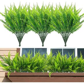 20 Bundles Artificial Fake Flowers,Boxwood UV Resistant Faux Flowers Arrangement, Fake Plants Greenery Shrubs for Indoor Outdoors,Home Garden Patio, Porch, Hanging Planter, Window Box Farmhouse