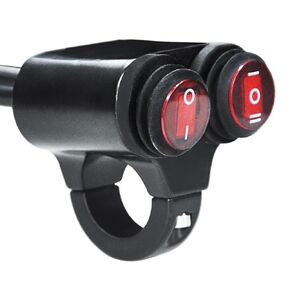 7/8'' Handlebar Double Control Kill Button Switch for ATV Motorcycle Dirt Bike Motorized Bicycle Mini Bike Scooters Ebike Led Headlight Hazard Brake Fog Light Aluminum Alloy Waterproof 12v 16A