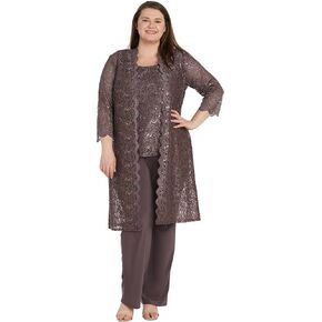 R&M Richards womens 3 Pc Plus Size Sequined Pants SetBusiness Suit Pants Set in Kuwait
