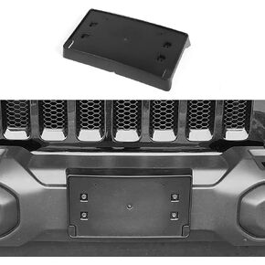 for Jeep Wrangler JL JLU Front License Plate Bracket Compatible with Jeep Wrangler JL JLU JT 2018-2023