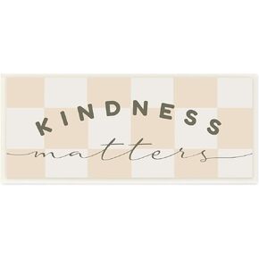 Stupell Industries Kindness Matters Cheerful Checkered Pattern Typography, Design by Daphne Polselli