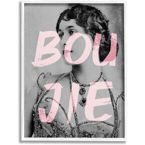 Stupell Industries Boujie Vintage Woman Portrait Trendy Pink Text, Design by Daphne Polselli