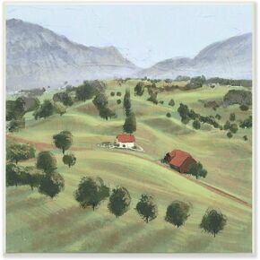 Stupell Industries Scenic Countryside Sloped Hills Distant Rural Cottages, Design by Ziwei Li