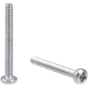 uxcell M2.5x12mm Machine Screws Pan Phillips Cross Head Screw 304 Stainless Steel Fasteners Bolts 60Pcs