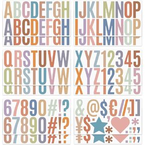 12 Sheets 200 Gold Letter Stickers Large Vinyl Letters Numbers Kit, 2 1/2 Inch Alphabet Sticker Sticky ABC Stickers for Poster, Bulletin Board, School Projects, Window, Door, Home, Office