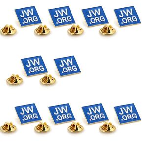 Jehovah Witness - Square Blue Label Pin - JW.org Neck Tie Hat Tack Clip Women or Men Suits-Gold Square-10 Pcs
