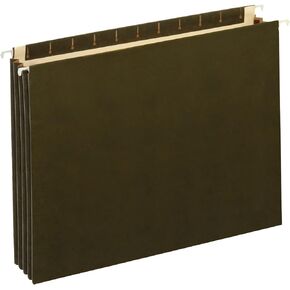 Office Depot® Brand Expanding Hanging File Pocket with Full-Height Gussets, 3 1/2" Expansion, Legal Size, Standard Green