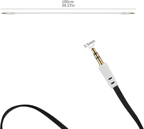 مجموعة كاملة من 10 ألوان 3ft 3.5mm ذكر إلى ذكر M/M شقة المعكرونة تسجيل الموسيقى ستيريو الصوت مساعد كابل AUX (10 قطع أسود) in Saudi Arabia