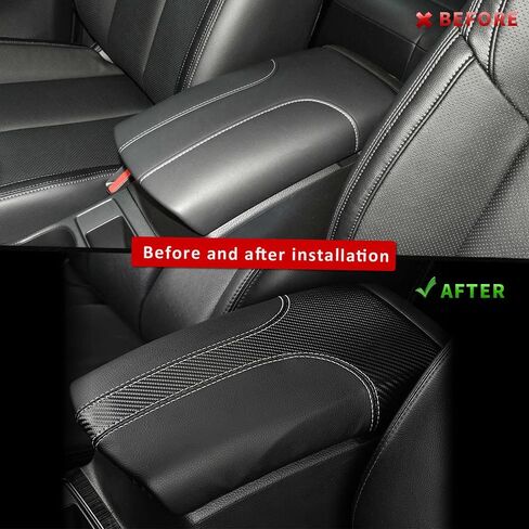 INTGET Car Center Console Armrest Cover for Nissan Rogue 2014-2020 Nissan Rogue Sport Accessories 2017-2021 2022 Leather Elbow Arm Rest Cover Pad Protector Saver (Black with Carbon Fiber Leather) in Saudi Arabia