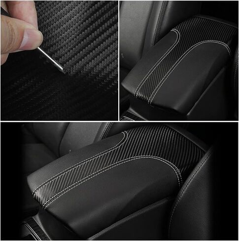 INTGET Car Center Console Armrest Cover for Nissan Rogue 2014-2020 Nissan Rogue Sport Accessories 2017-2021 2022 Leather Elbow Arm Rest Cover Pad Protector Saver (Black with Carbon Fiber Leather) in Saudi Arabia
