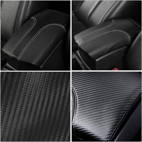 INTGET Car Center Console Armrest Cover for Nissan Rogue 2014-2020 Nissan Rogue Sport Accessories 2017-2021 2022 Leather Elbow Arm Rest Cover Pad Protector Saver (Black with Carbon Fiber Leather) in Saudi Arabia