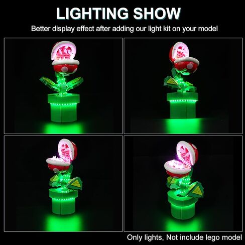مجموعة إضاءة Cooldac لمصنع Lego Super Mario Piranha، إضاءة LED متوافقة مع نبات Lego 71426 Piranha (بدون كتلة بناء، مجموعة إضاءة فقط) in Kuwait