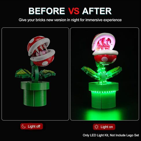 مجموعة إضاءة Cooldac لمصنع Lego Super Mario Piranha، إضاءة LED متوافقة مع نبات Lego 71426 Piranha (بدون كتلة بناء، مجموعة إضاءة فقط) in Kuwait