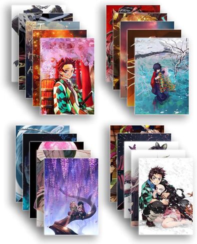 مجموعة SoulAbiti slayer مكونة من 20 ملصق رسوم متحركة (Tanjiro، Giyu، Nezuko، Zenitsu، Inosuke، Shinobu، Rengoku، Daki، Akaza، والمزيد) مع شريط مزدوج الجوانب مقاس A4 متعدد الألوان، ملصق رسوم متحركة للحائط in Saudi Arabia