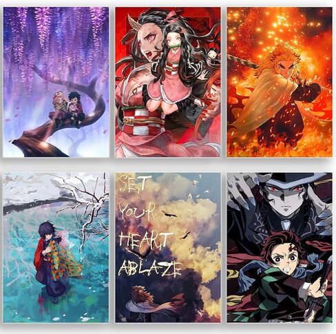 مجموعة SoulAbiti slayer مكونة من 20 ملصق رسوم متحركة (Tanjiro، Giyu، Nezuko، Zenitsu، Inosuke، Shinobu، Rengoku، Daki، Akaza، والمزيد) مع شريط مزدوج الجوانب مقاس A4 متعدد الألوان، ملصق رسوم متحركة للحائط in Saudi Arabia