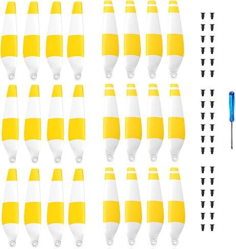 24pcs Low Noise Upgraded Multi-Color Propellers for DJI Mini 3 Pro/Mini 4 Pro(Yellow and White Blades, Upgrades Propellers) in Saudi Arabia