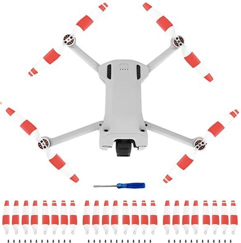 24pcs Low Noise Upgraded Multi-Color Propellers for DJI Mini 3 Pro/Mini 4 Pro(Yellow and White Blades, Upgrades Propellers) in Saudi Arabia