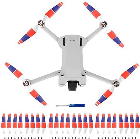24pcs Low Noise Upgraded Multi-Color Propellers for DJI Mini 3 Pro/Mini 4 Pro(Yellow and White Blades, Upgrades Propellers) in Saudi Arabia