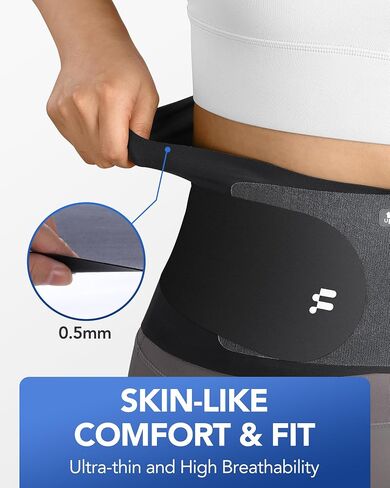 0.5mm Ultra Thin Back Brace with 3D Lumbar Pad, 6 Flexible Supports, Seamless Yoga Fabric, Back Brace for Men Lower Back, Back Brace for Lower Back Pain Women for Sciatica Scoliosis Relief in Saudi Arabia