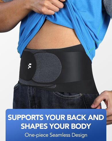 0.5mm Ultra Thin Back Brace with 3D Lumbar Pad, 6 Flexible Supports, Seamless Yoga Fabric, Back Brace for Men Lower Back, Back Brace for Lower Back Pain Women for Sciatica Scoliosis Relief in Saudi Arabia