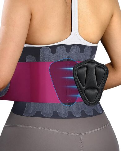 0.5mm Ultra Thin Back Brace with 3D Lumbar Pad, 6 Flexible Supports, Seamless Yoga Fabric, Back Brace for Men Lower Back, Back Brace for Lower Back Pain Women for Sciatica Scoliosis Relief in Saudi Arabia