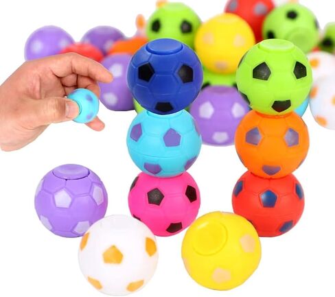 Mini Fidget Spinner Soccer Ball Toy for Kid Boy Girl, Soccer Party Favor, Bulk Kid Prize for School Classroom, Small Return Gifts for Kids Bitdhday Goodie Bags Stuffers Treasure Box Prize (9pcs) in Saudi Arabia